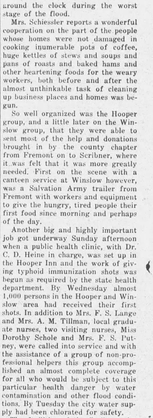 The Sentinel, June 15, p. 2: food from local kitchens, regional assistance and the public-health clinic. This column begins as a continuation from the preceding column.