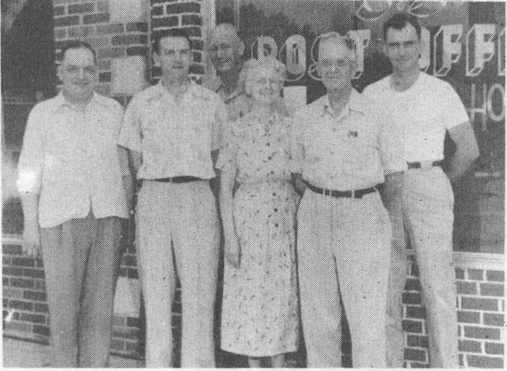 Six Hooper post office employees pictured in 1953, including rural carrier Oliver Nelson.