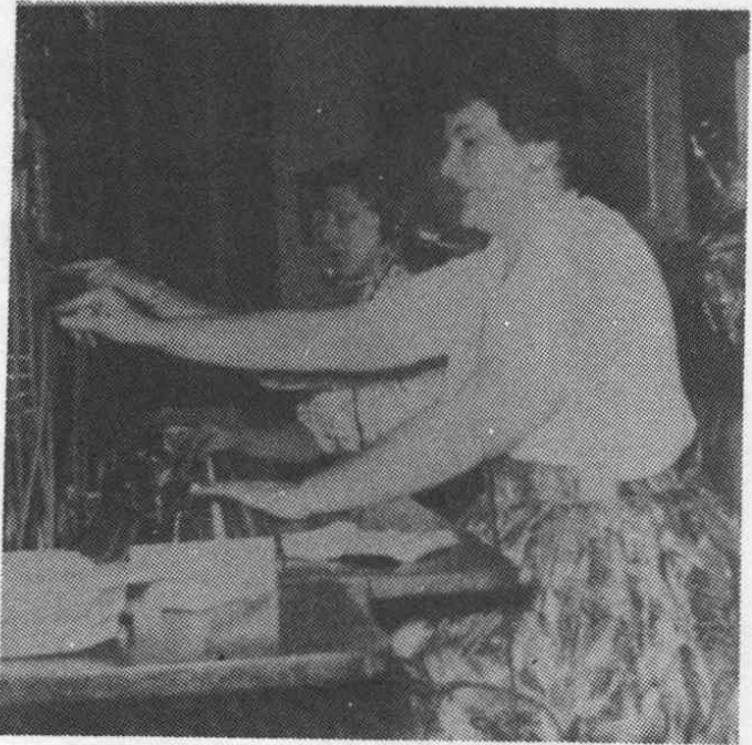 Twila Linstadt and Alta Miller working at the Hooper Telephone Company switchboard in 1955.