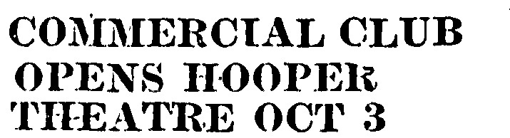 The Commercial Club announced an October 3 reopening on the front page of the October 2, 1952 Sentinel.