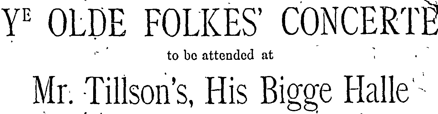 A concert notice billed Tilson’s hall as the setting for a September 4, 1901 program. This excerpt preserves the heading; the source opens the complete page.
