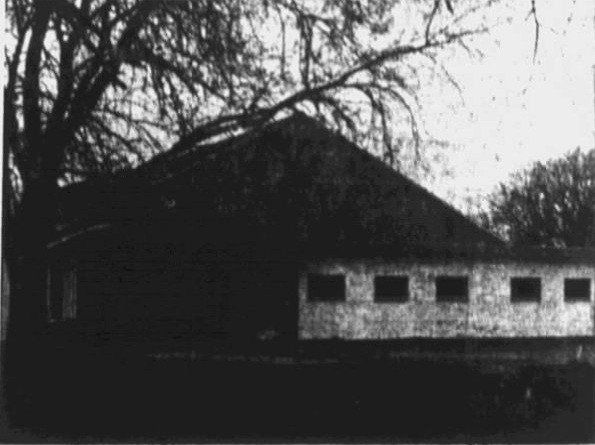 The auditorium exterior pictured in the November 7, 1957 dedication program. The same exterior photograph had appeared with construction coverage in November 1955.