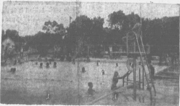 Swimmers filled Hooper’s new pool during the free opening on July 4, 1964.