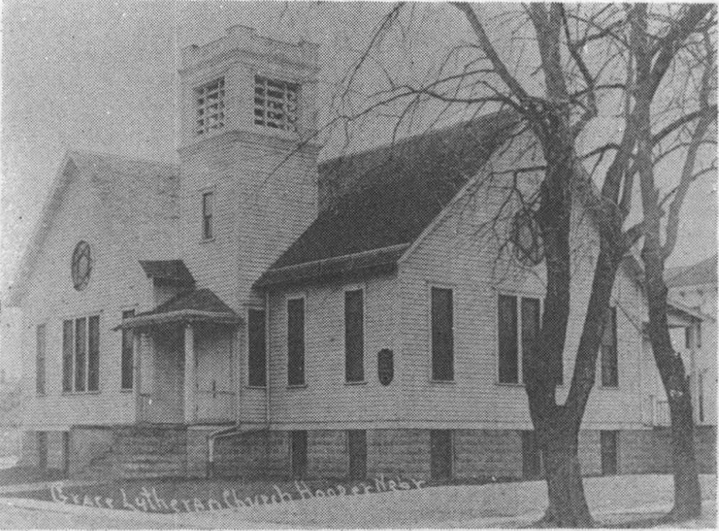 Historic photograph of Grace Lutheran Church in Hooper, the former Grace building where the newly merged Redeemer congregation first worshiped in 1958.
