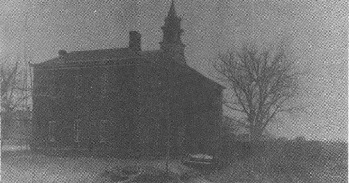 Hooper's brick public school on the hill as it appeared in 1881