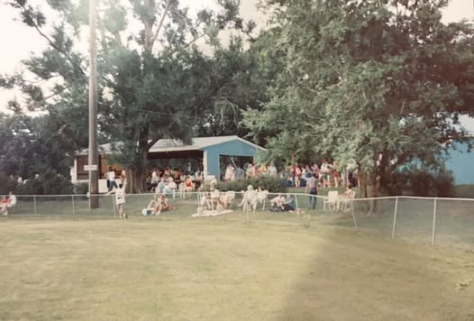 Crowd gathered for the ballpark fireworks, shared by Kim Ruwe Deprez