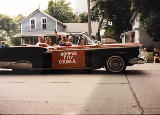 Vic driving the Hooper City Council in the parade, shared by Kim Ruwe Deprez